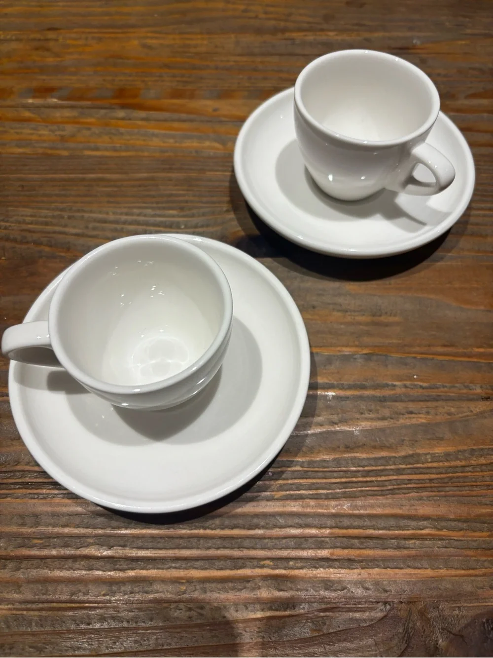 Classic White Ceramic Espresso Cup & Saucer Set - 2 Pack